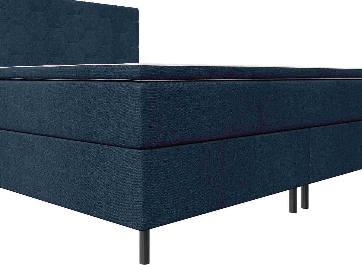 BOXSPRINGBETT 140/200 cm  Dunkelblau  - Schwarz/Dunkelblau, Konventionell, Textil/Metall (140/200cm) - Chameo