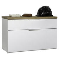ŠATNÍ LAVICE, 82/53/35 cm - barvy stříbra/barvy dubu, Moderní, kov/kompozitní dřevo (82/53/35cm) - Carryhome