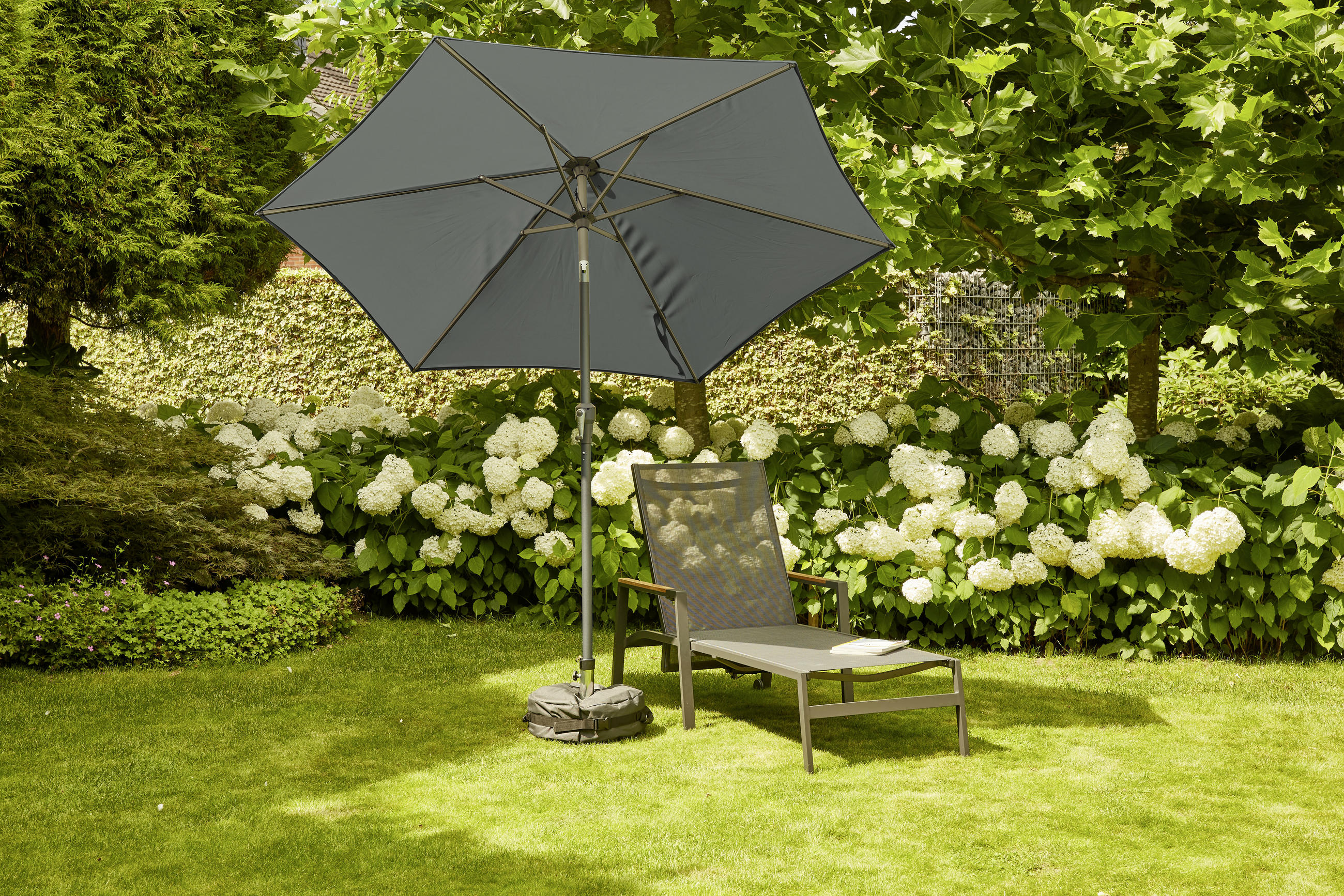 SONNENSCHIRM - Anthrazit/Olivgrün, KONVENTIONELL, Textil/Metall (250/250cm) - Siena Garden