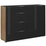 HIGHBOARD melaminharzbeschichtet Anthrazit, Eichefarben - Eichefarben/Anthrazit, Basics, Glas/Holzwerkstoff (136/100/40cm)