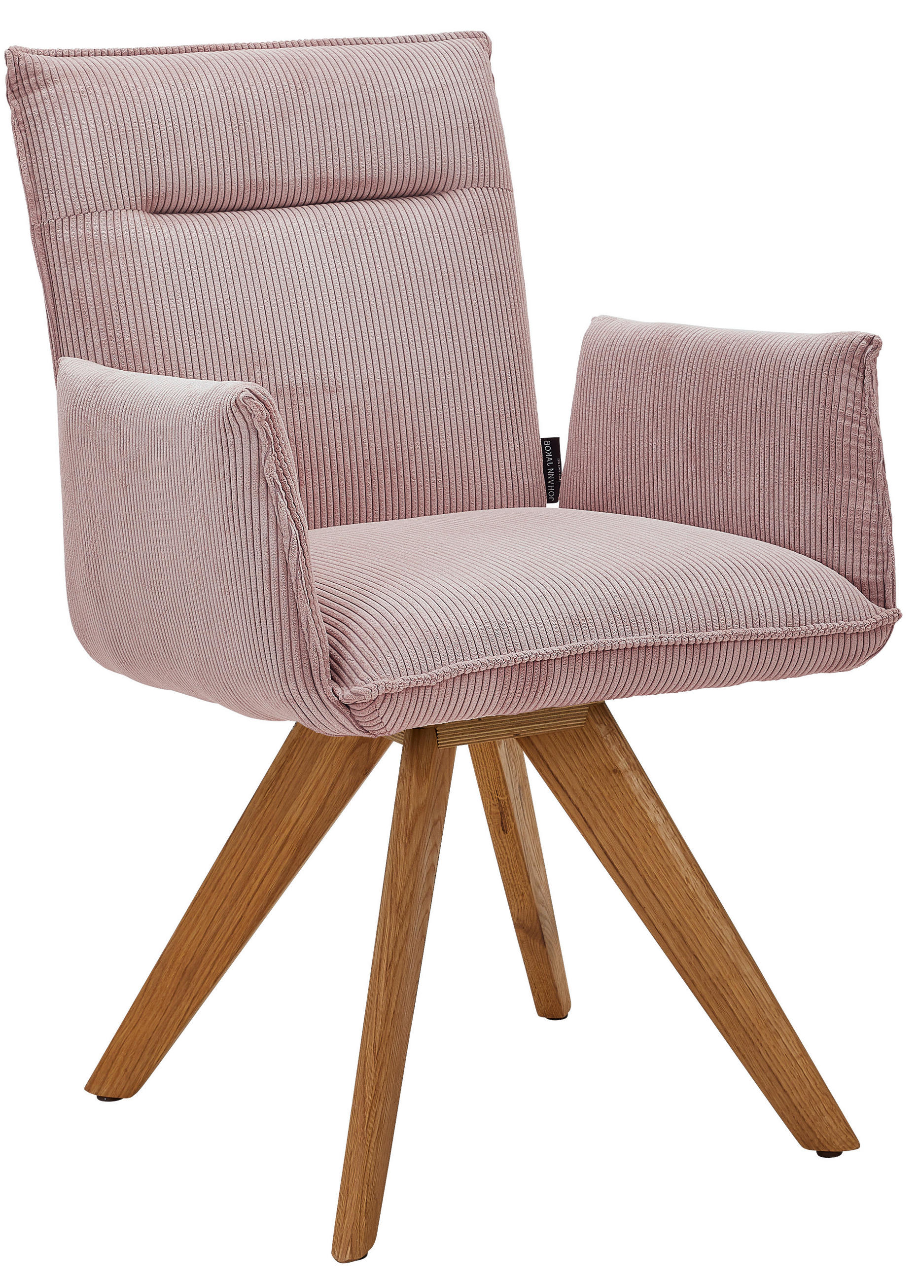 ARMLEHNSTUHL in Holz, Textil Altrosa  - Wildeiche/Altrosa, Design, Holz/Textil (59/87/62cm) - Johann Jakob