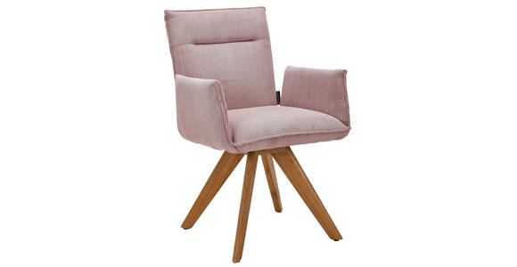 ARMLEHNSTUHL in Holz, Textil Altrosa - Wildeiche/Altrosa, Design, Holz/Textil (59/87/62cm) - Johann Jakob