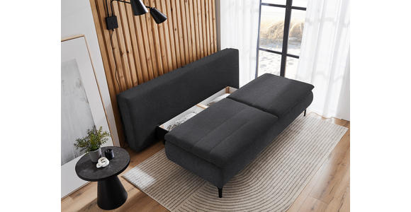 BOXSPRINGSOFA Flachgewebe Anthrazit - Anthrazit, KONVENTIONELL, Textil/Metall (204/93/100cm) - Novel