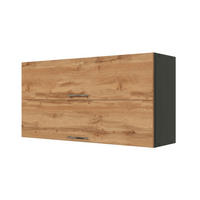 KÜCHENOBERSCHRANK 110/57/34 cm  in Anthrazit, Eiche Wotan  - Chromfarben/Anthrazit, Modern, Holzwerkstoff/Metall (110/57/34cm) - Held