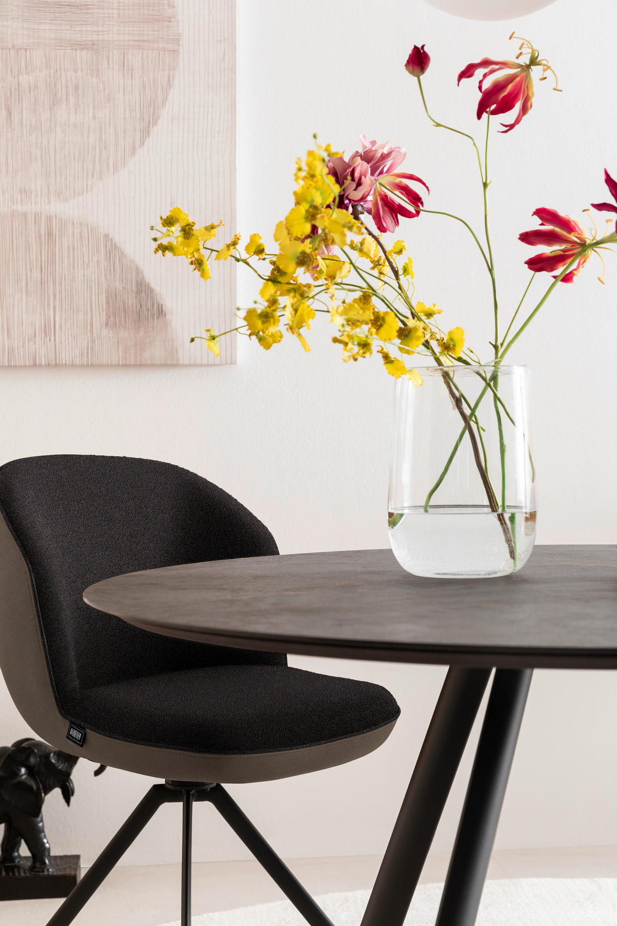 ARMLEHNSTUHL  in Webstoff, Mikrofaser  - Anthrazit/Cappuccino, Design, Textil/Metall (56/85/65cm) - Schöner Wohnen