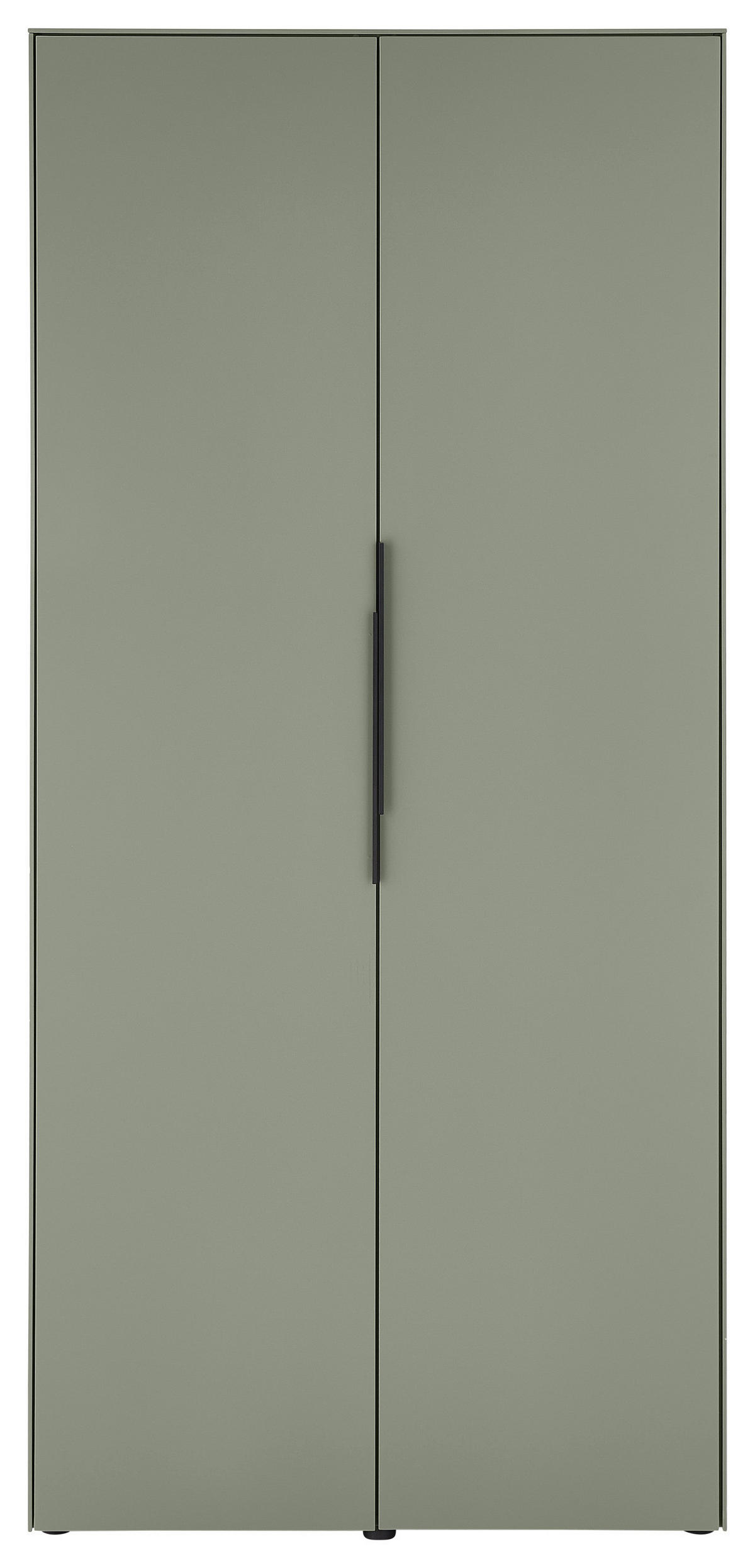 SCHUHSCHRANK  in 90/195/38 cm  - Salbeigrün/Schwarz, Design, Holzwerkstoff/Kunststoff (90/195/38cm) - Voleo
