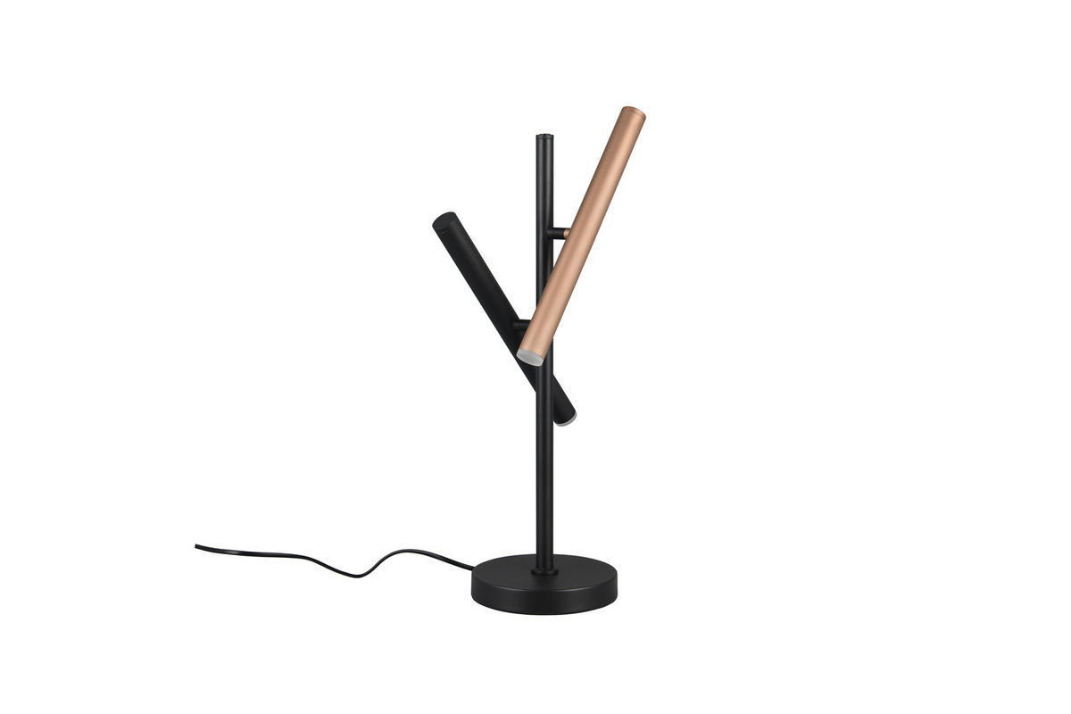 STOLNÁ LED LAMPA, senzorový stmievač, 16.0/50.0 cm  - hnedá/čierna, Konventionell, kov (16.0/50.0cm) - Musterring