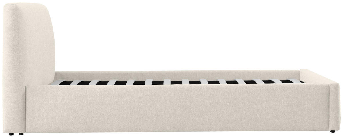 ČALOUNĚNÁ POSTEL, 140/200 cm, krémová - černá/krémová, Moderní, kov/dřevo (140/200cm) - Livetastic