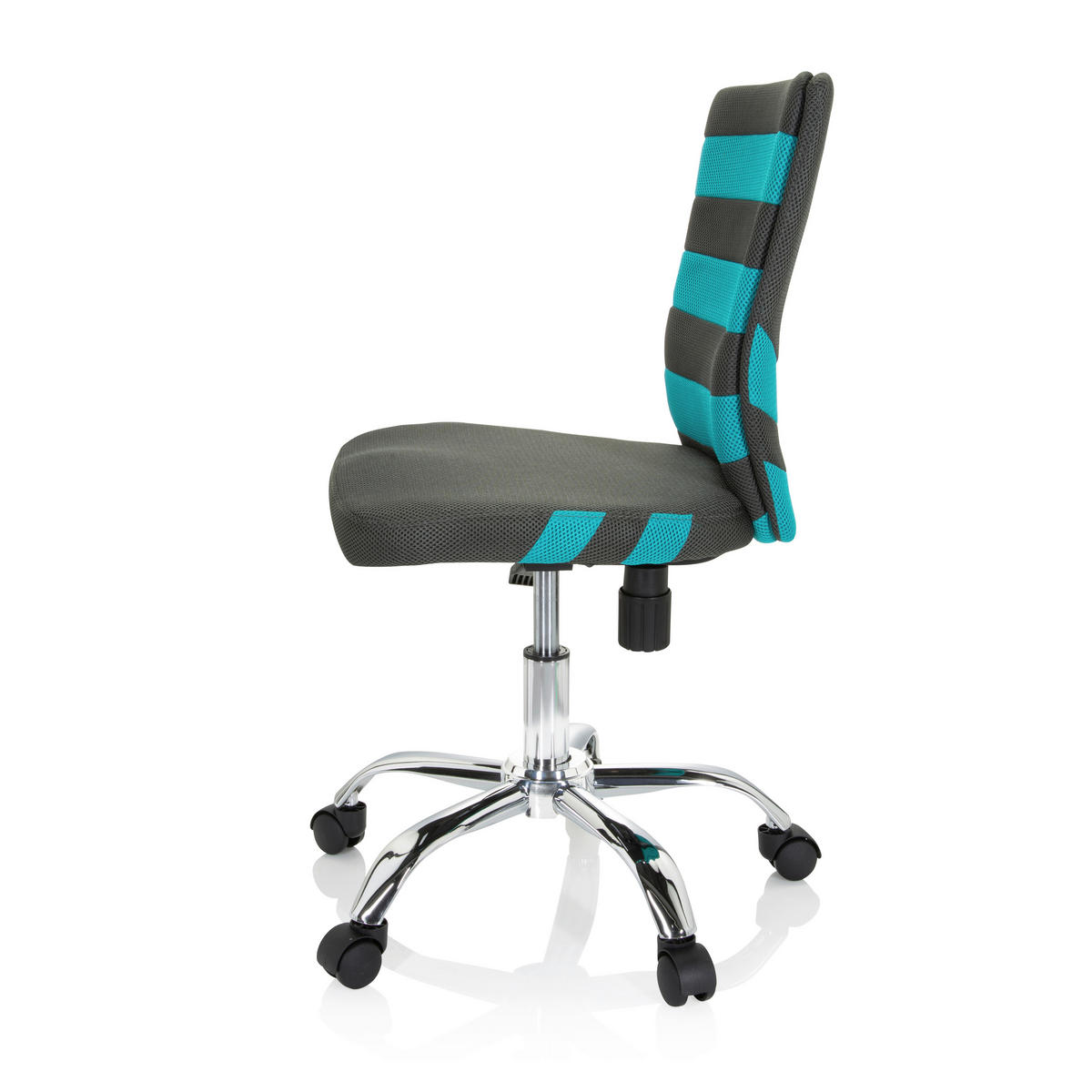 OTOČNÁ ŽIDLE PRO MLADÉ, síťovina, tyrkysová, tmavě šedá - barvy stříbra/tmavě šedá, Moderní, kov/textil (41/95/50cm) - MID.YOU