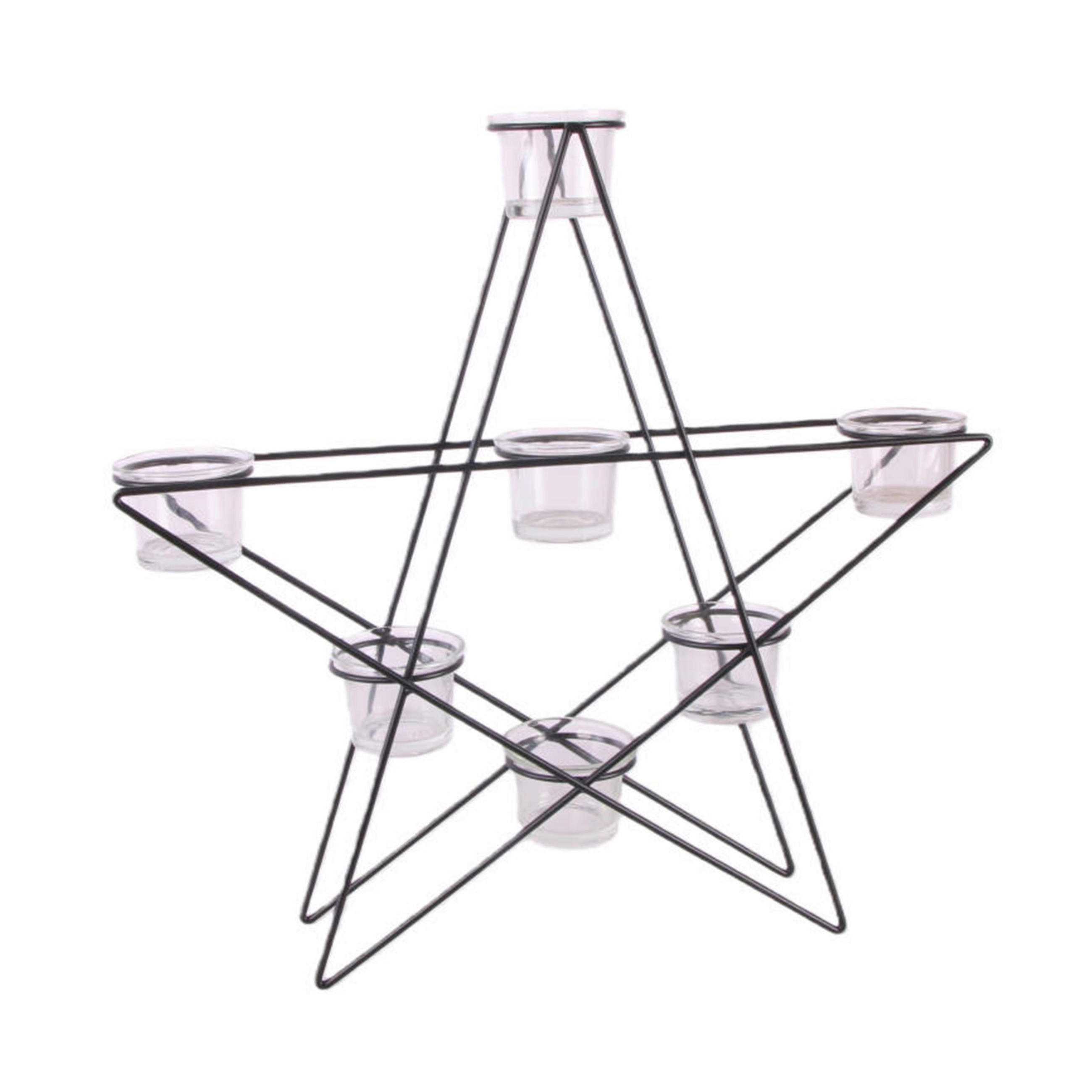 X-Mas Kerzenhalter Schwarz 40x38x7.5 cm