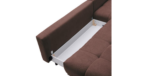 ECKSOFA in Chenille Braun  - Schwarz/Braun, MODERN, Textil/Metall (290/182cm) - Hom`in