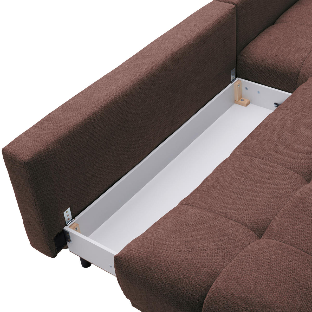 ECKSOFA in Chenille Braun  - Schwarz/Braun, Modern, Textil/Metall (290/182cm) - Hom`in