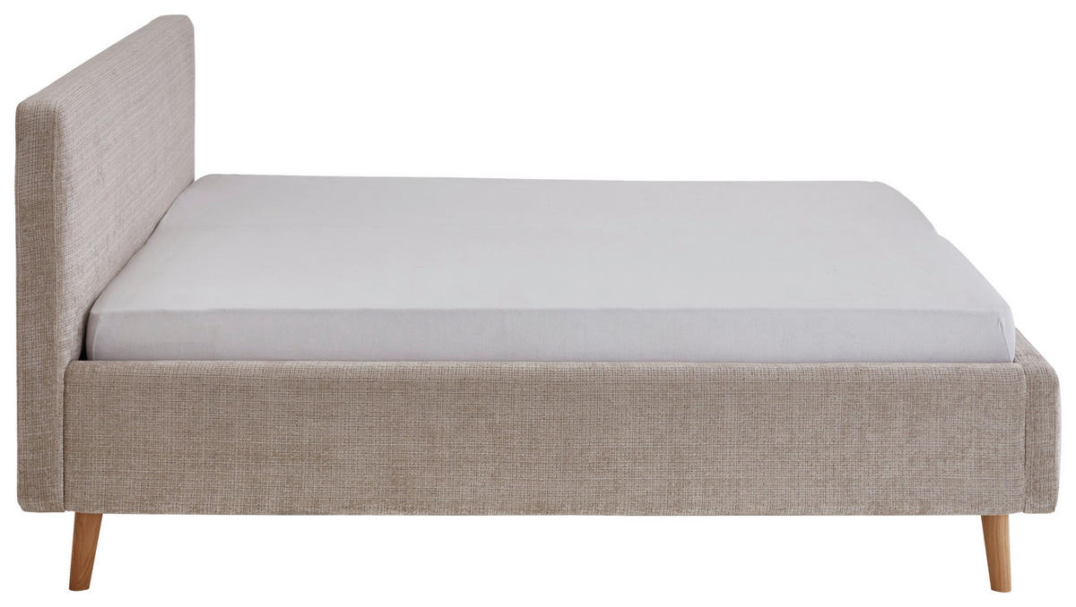 POLSTERBETT 180/200 cm  in Beige  - Eichefarben/Beige, Design, Holz/Textil (180/200cm) - Xora