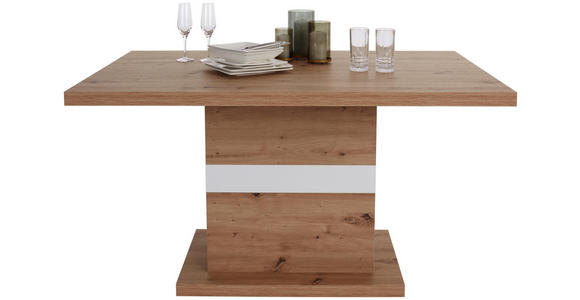 Esstisch Kashmir 140 - Eichefarben/Weiß, MODERN, Holz (140/76,7/90cm) - James Wood