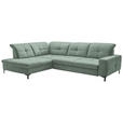 ECKSOFA in Chenille Mintgrün  240/308 cm  - Schwarz/Mintgrün, Design, Textil/Metall (240/308cm) - Xora