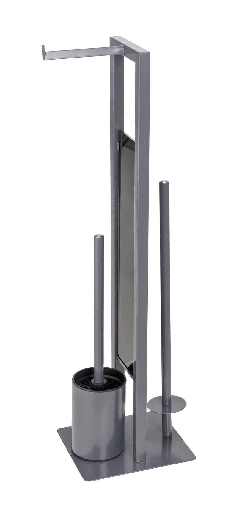 WC-BÜRSTENKOMBINATION - Schwarz/Grau, KONVENTIONELL, Glas/Kunststoff (18/70/23cm) - Wenko