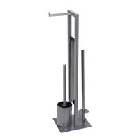 WC-BÜRSTENKOMBINATION - Schwarz/Grau, KONVENTIONELL, Glas/Kunststoff (18/70/23cm) - Wenko