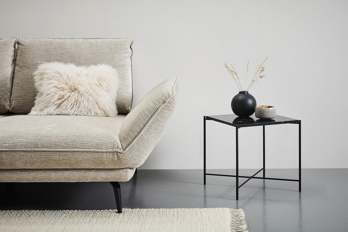 BEISTELLTISCH 40/40/40 cm Schwarz quadratisch  - Schwarz, Trend, Stein/Metall (40/40/40cm) - Landscape