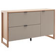 SIDEBOARD Grau, Eichefarben  140/84/44 cm  - Eichefarben/Anthrazit, Design, Holzwerkstoff/Metall (140/84/44cm) - Hom`in