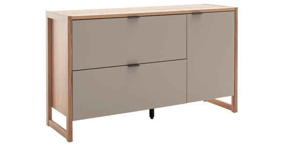 SIDEBOARD Grau, Eichefarben  140/84/44 cm  - Eichefarben/Anthrazit, Design, Holzwerkstoff/Metall (140/84/44cm) - Hom`in