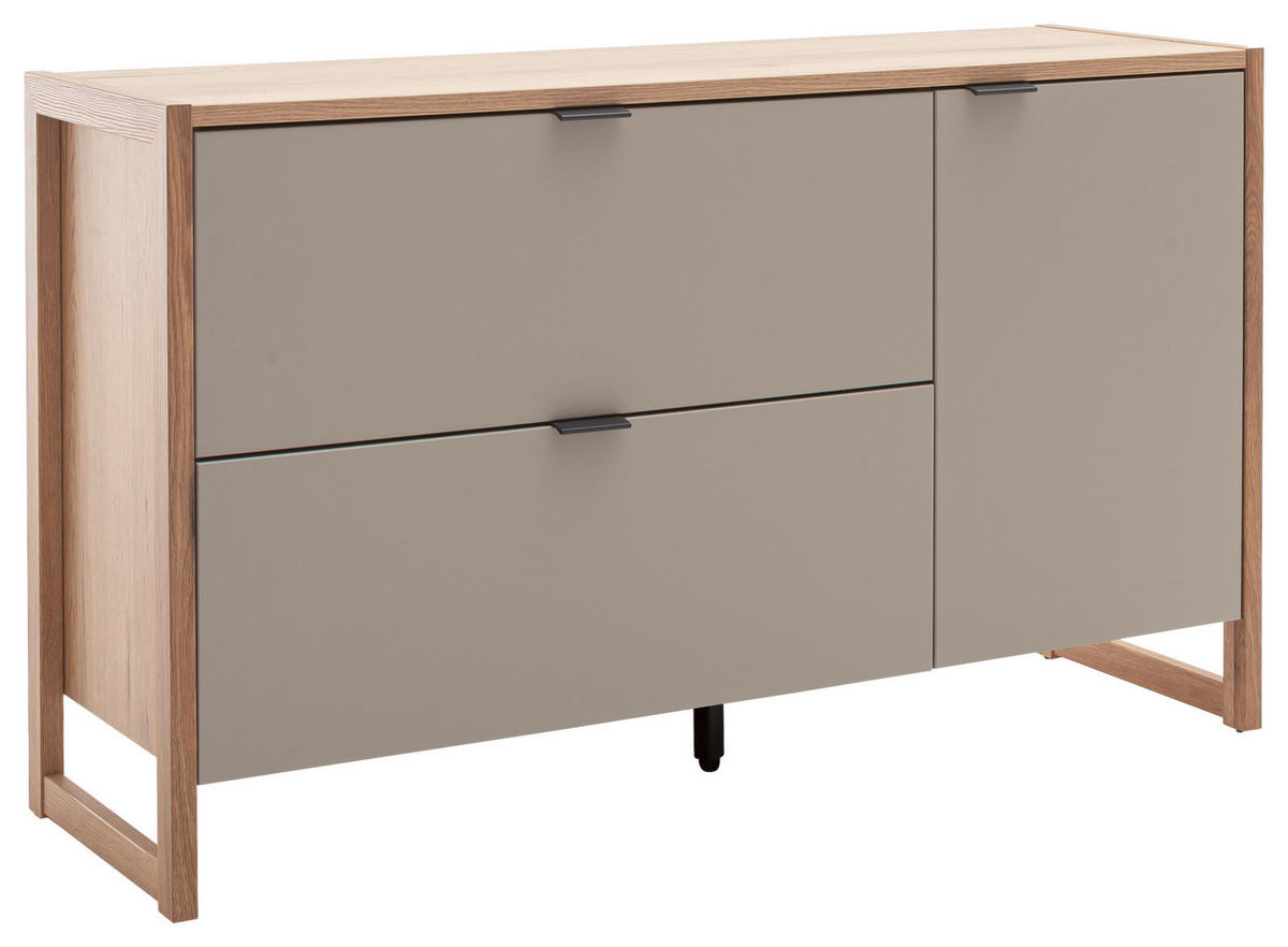 SIDEBOARD  in 140/84/44 cm  - Eichefarben/Anthrazit, Design, Holzwerkstoff/Metall (140/84/44cm) - Hom`in