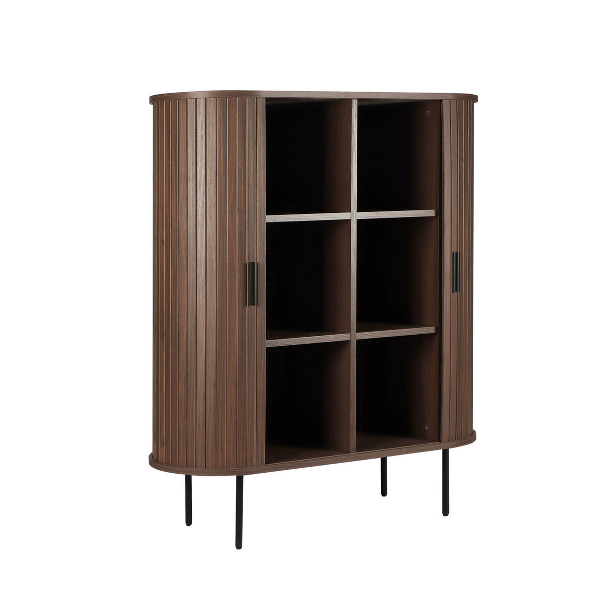 KOMMODE  in 100/118/40 cm  - Walnussfarben/Schwarz, Design, Holzwerkstoff/Metall (100/118/40cm) - Livetastic