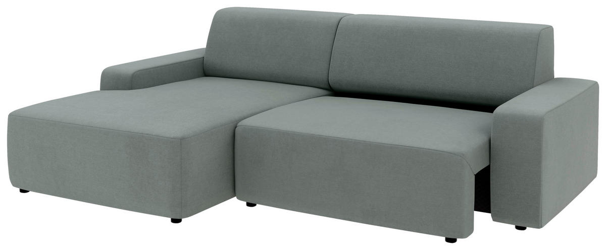 ECKSOFA in Struktur Grau  - Schwarz/Grau, Modern, Kunststoff/Textil (162/246cm) - Trendmanufaktur
