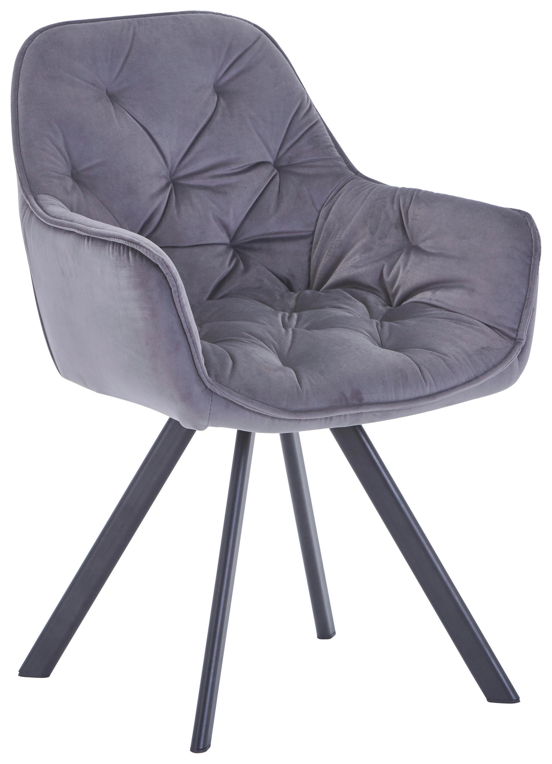 STOLIČKA S PODRÚČKAMI, železo, zamat, sivá, čierna - čierna/sivá, Design, kov/textil (62/86/62cm) - Hom`in