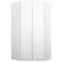 ECKKLEIDERSCHRANK 117/229/117 cm  - Weiss/Alufarben, Modern, Holzwerkstoff (117/229/117cm) - Rauch Möbel