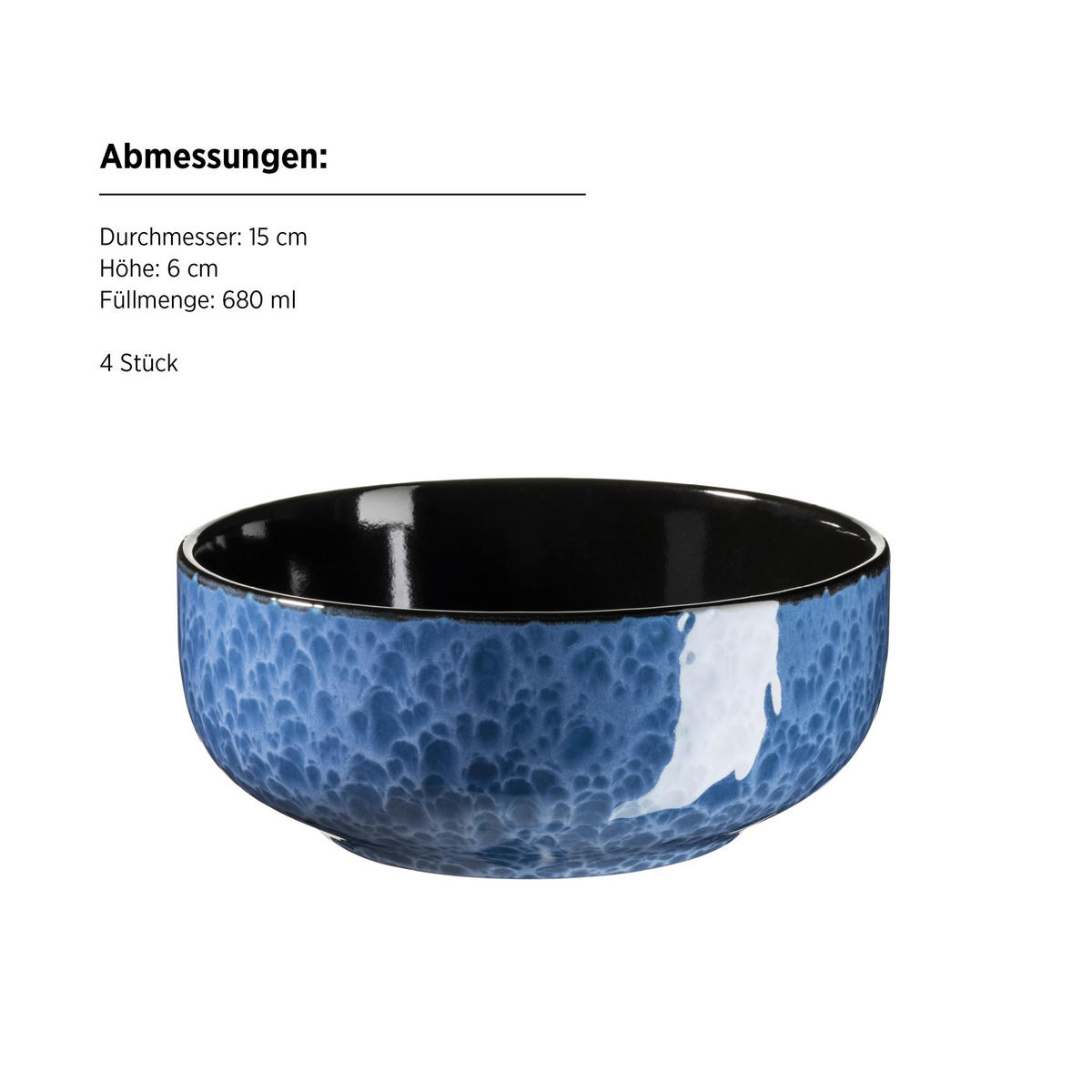 KOMBISERVICE Filippa 16-teilig  - Blau, Trend, Keramik - Mäser