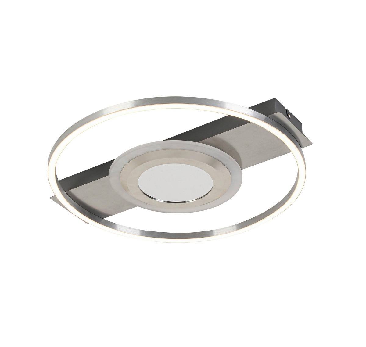 LED-DECKENLEUCHTE 42/40/6 cm   - Grau/Nickelfarben, Trend, Kunststoff/Metall (42/40/6cm) - Novel