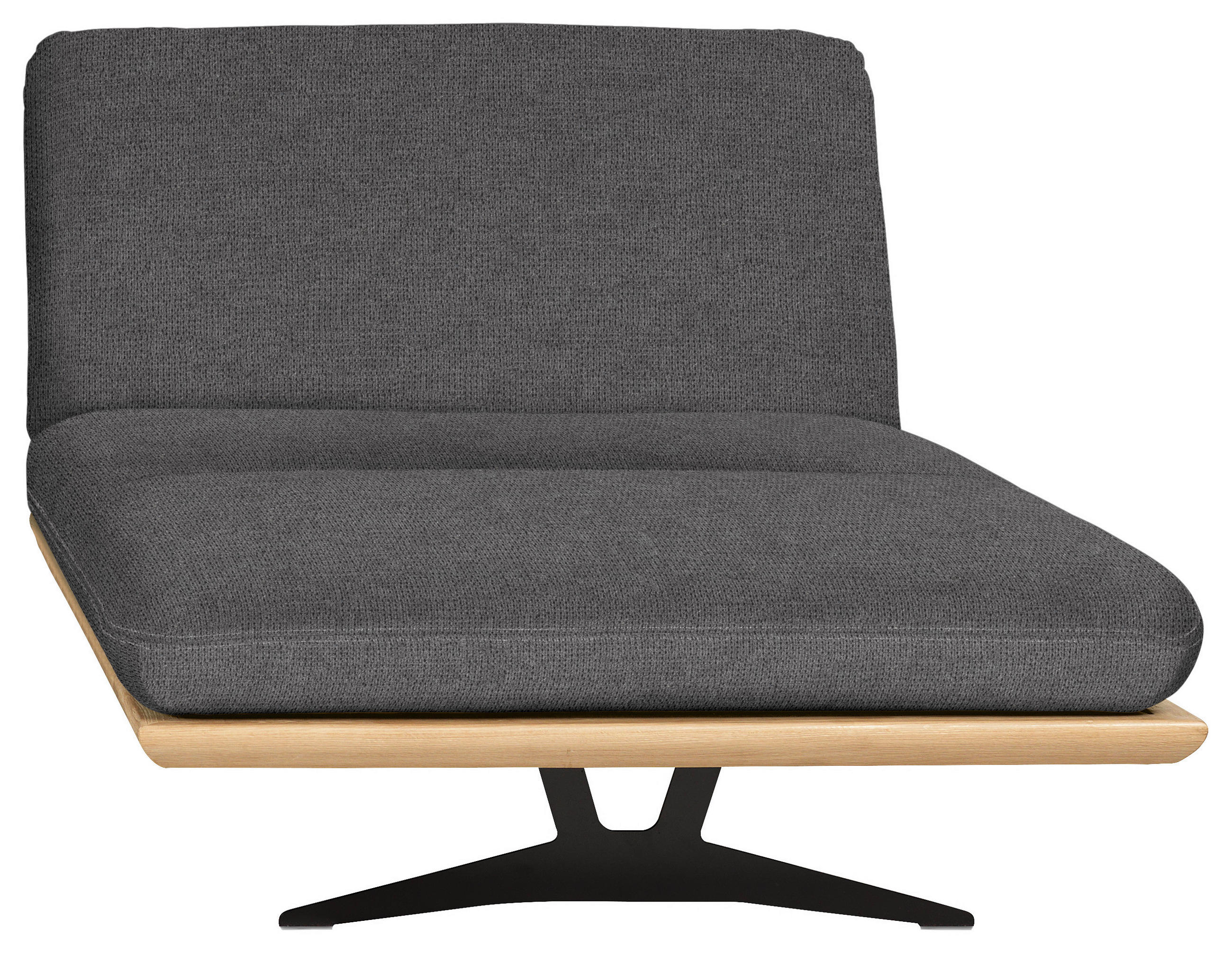 OTTOMANE in Webstoff Dunkelgrau - Dunkelgrau/Beige, Design, Holz/Textil (114/92/165cm) - Dieter Knoll