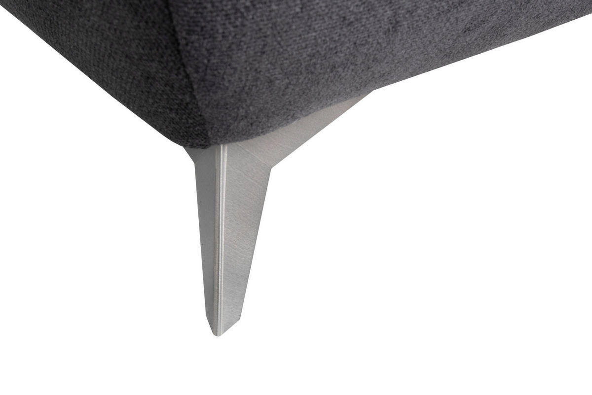 HOCKER Webstoff Schwarz  - Edelstahlfarben/Schwarz, LIFESTYLE, Textil/Metall (120/43/70cm) - Hom`in