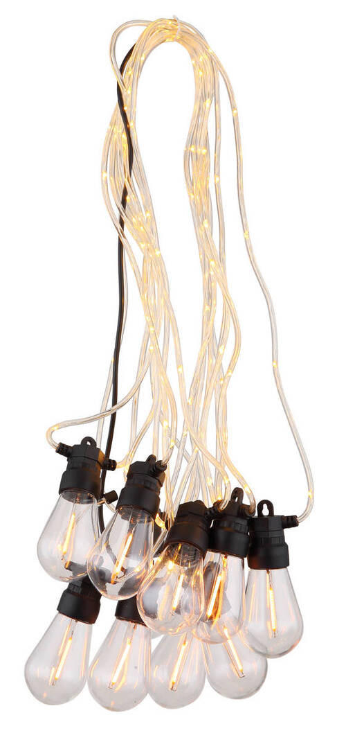 SVJETLOSNA GIRLANDA - prozirno/crna, Basics, plastika (1050/4,5/10,5cm) - Globo