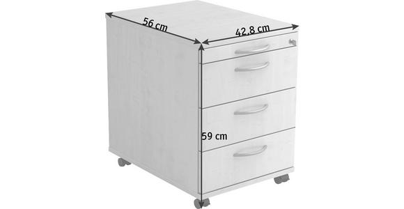 ROLLCONTAINER 42,8/59/56 cm  - Alufarben/Grau, KONVENTIONELL, Holzwerkstoff/Kunststoff (42,8/59/56cm) - Venda