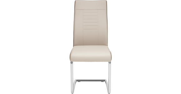 SCHWINGSTUHL in Lederlook - Chromfarben/Dunkelbraun, Design, Textil/Metall (43/98/60cm) - Carryhome