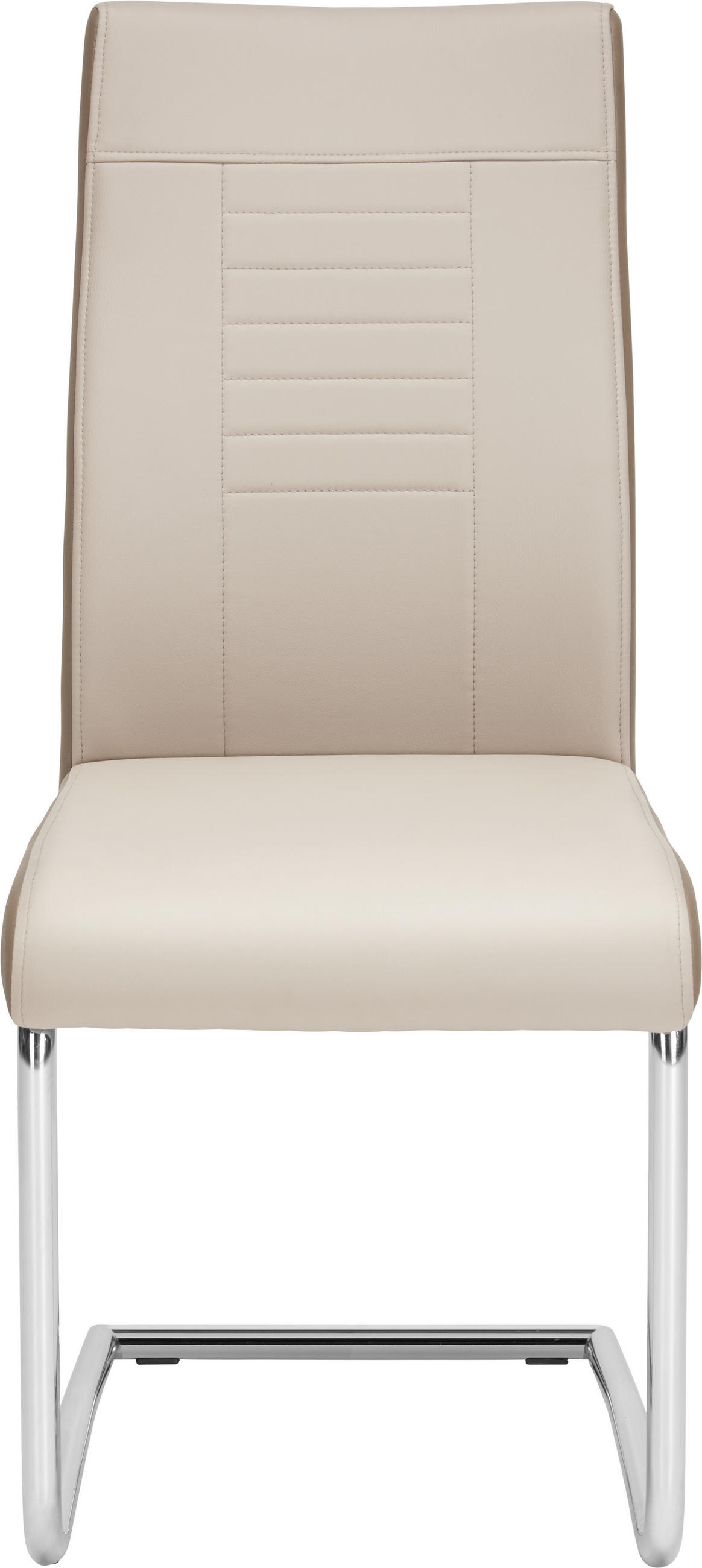SCAUN BUCATARIE din metal, textil crem, maro închis  - crem/culoare crom, Design, metal/textil (43/98/60cm) - Carryhome