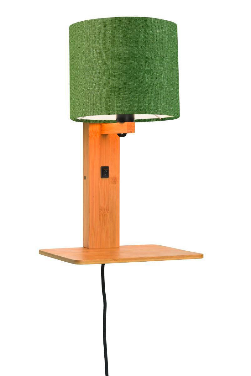 VÄGGLAMPA GOOD&MOJO  19/24/36 cm   - grön/naturfärgad, Trend, trä/textil (19/24/36cm) - Good & Mojo