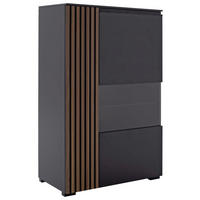 HIGHBOARD Anthrazit, Nussbaumfarben  87/136/45 cm  - Anthrazit/Nussbaumfarben, Design, Glas/Holz (87/136/45cm) - Moderano