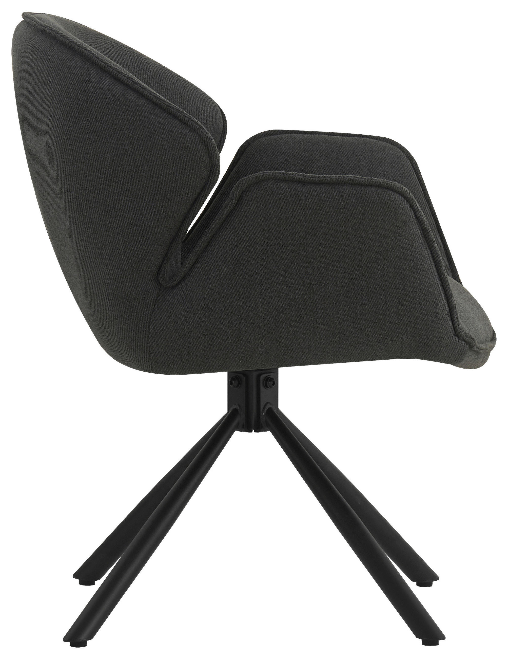 ARMLEHNSTUHL  in Eisen Flachgewebe  - Anthrazit/Schwarz, MODERN, Textil/Metall (45/90/65cm) - Livetastic