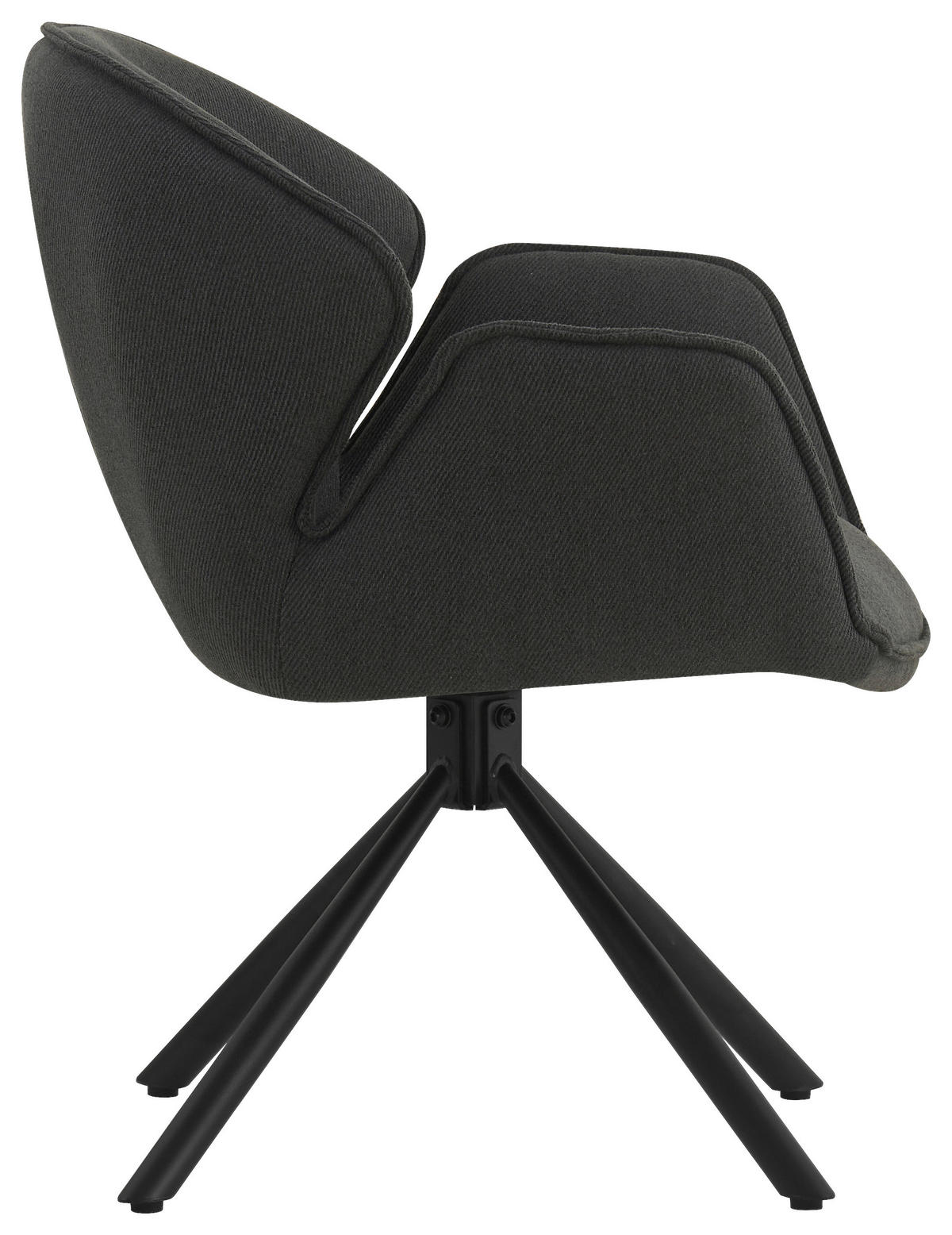 ARMLEHNSTUHL  in Eisen Flachgewebe  - Anthrazit/Schwarz, MODERN, Textil/Metall (45/90/65cm) - Livetastic