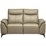 2-SITZER-SOFA  in Echtleder Ecru   - Ecru/Schwarz, Design, Leder/Metall (176/105/98cm) - Belluti