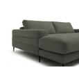 ECKSOFA  in Flachgewebe Grün Rücken echt  177/253 cm  - Schwarz/Grün, Design, Textil/Metall (177/253cm) - Dieter Knoll