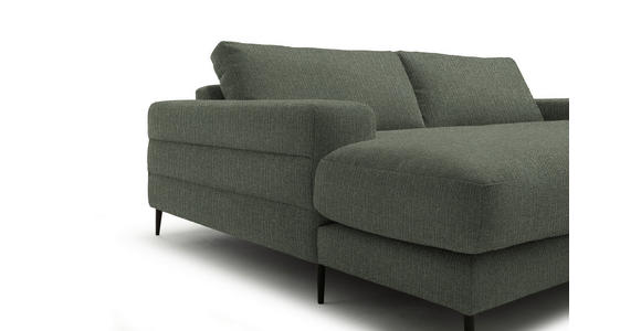 ECKSOFA  in Flachgewebe Grün Rücken echt  177/253 cm  - Schwarz/Grün, Design, Textil/Metall (177/253cm) - Dieter Knoll