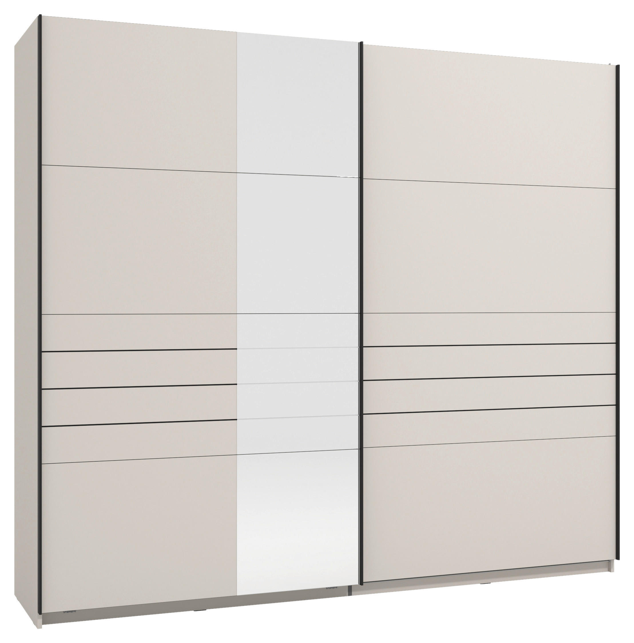 SKŘÍŇ S POSOUVACÍMI DVEŘMI, kašmírová, 245/217,5/60 cm - černá/kašmírová, Moderní, kov/kompozitní dřevo (245/217,5/60cm) - Xora