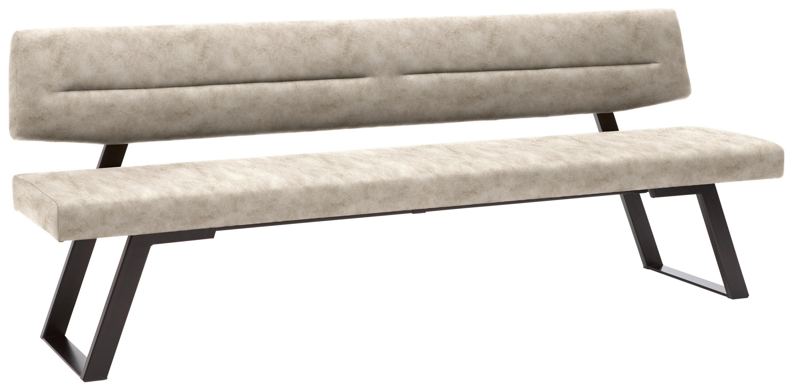 SITZBANK 140/85/58 cm  in Naturfarben  - Schwarz/Naturfarben, Design, Textil/Metall (140/85/58cm) - Dieter Knoll