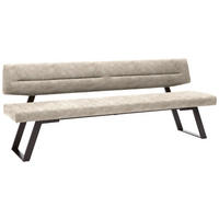 SITZBANK Metall, Textil Naturfarben  - Schwarz/Naturfarben, Design, Textil/Metall (220/85/58cm) - Dieter Knoll