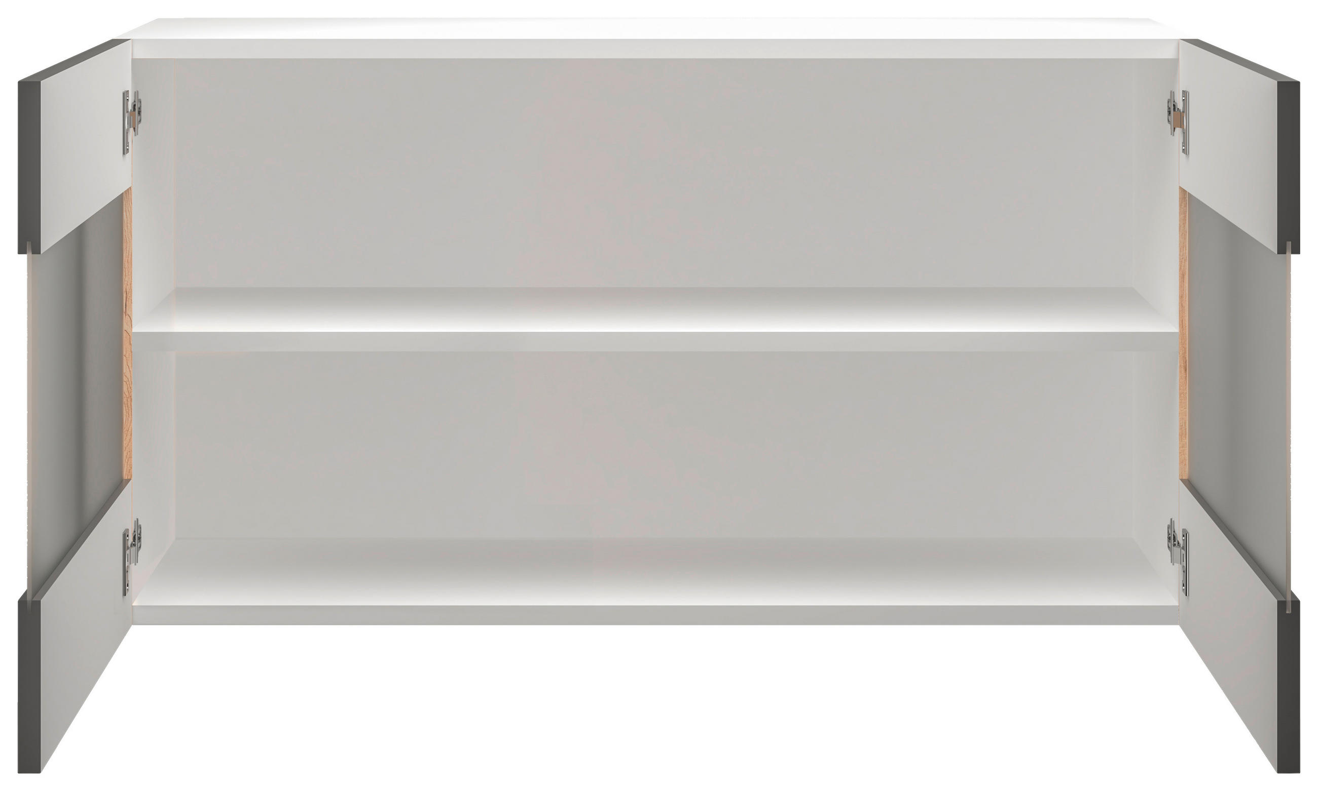 KÜCHENOBERSCHRANK 100/54,8/32 cm  in Dunkelgrau, Eiche San Remo  - Edelstahlfarben/Dunkelgrau, MODERN, Holzwerkstoff/Metall (100/54,8/32cm) - FlexWell