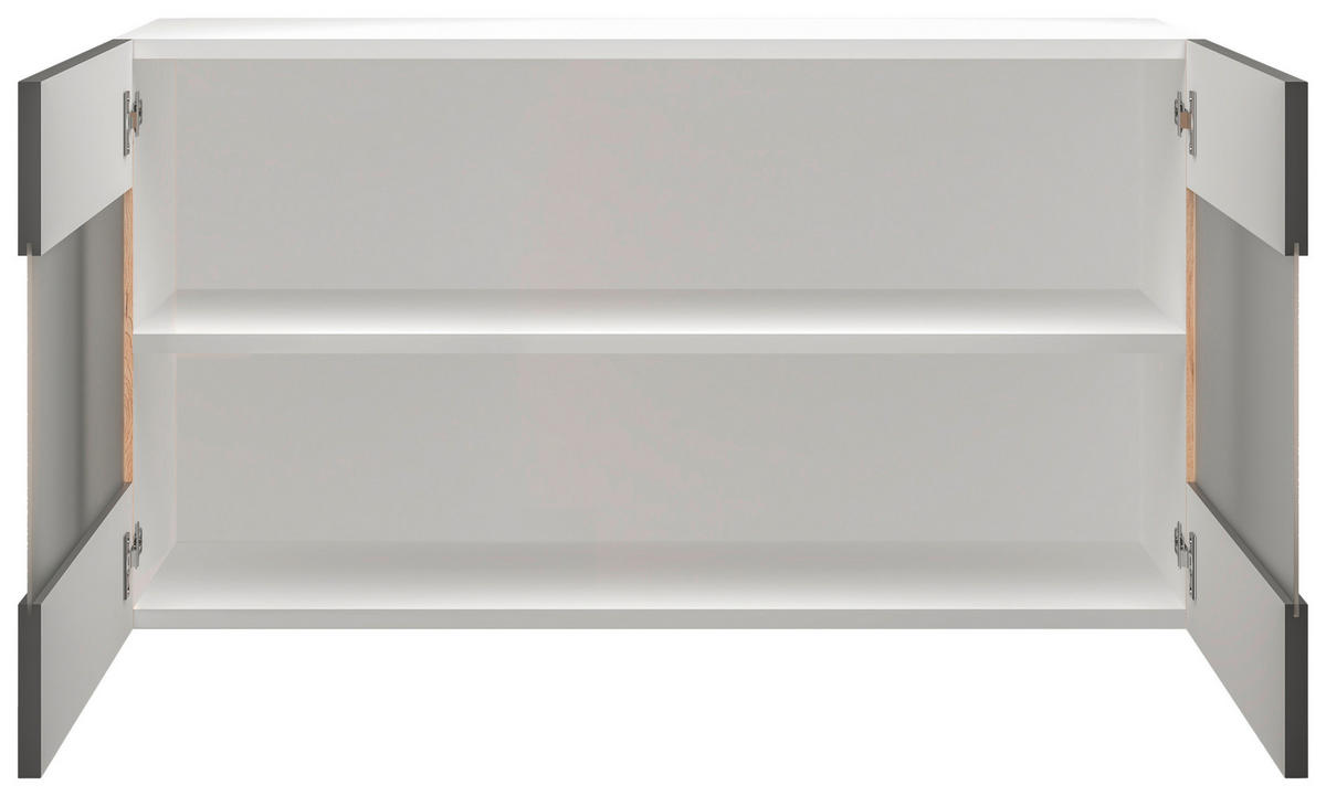 KÜCHENOBERSCHRANK 100/54,8/32 cm  in Eiche San Remo, Dunkelgrau  - Edelstahlfarben/Dunkelgrau, MODERN, Holzwerkstoff/Metall (100/54,8/32cm) - FlexWell