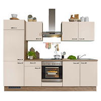 KÜCHENBLOCK   in Creme, Eichefarben  - Edelstahlfarben/Eichefarben, KONVENTIONELL, Holzwerkstoff/Metall (270cm) - Welnova